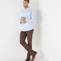 Chinobroek, gabardine met fantasieprint