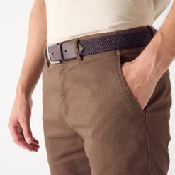 Chinobroek, gabardine met fantasieprint
