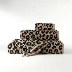 Collectie handdoeken in jacquard met luipaardhuidmotief 450 g/m2