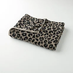 Collectie handdoeken in jacquard met luipaardhuidmotief 450 g/m2
