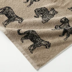 Collectie handdoeken in jacquard met luipaardmotief 450 g/m2