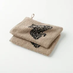Collectie handdoeken in jacquard met luipaardmotief 450 g/m2