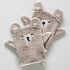 Collectie in badstof voor kinderen, geborduurd beertjesmotief, katoen - 380 g/m2