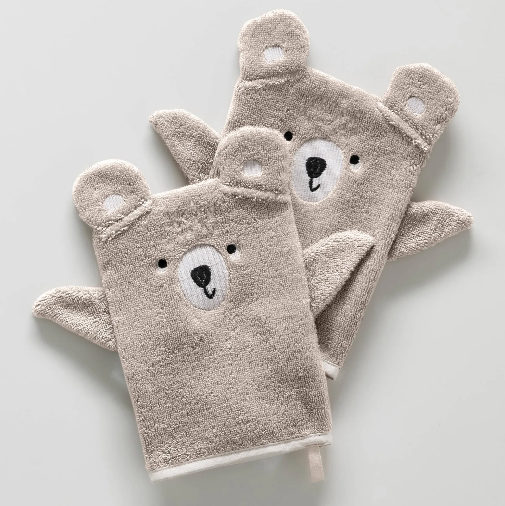 Collectie in badstof voor kinderen, geborduurd beertjesmotief, katoen - 380 g/m2