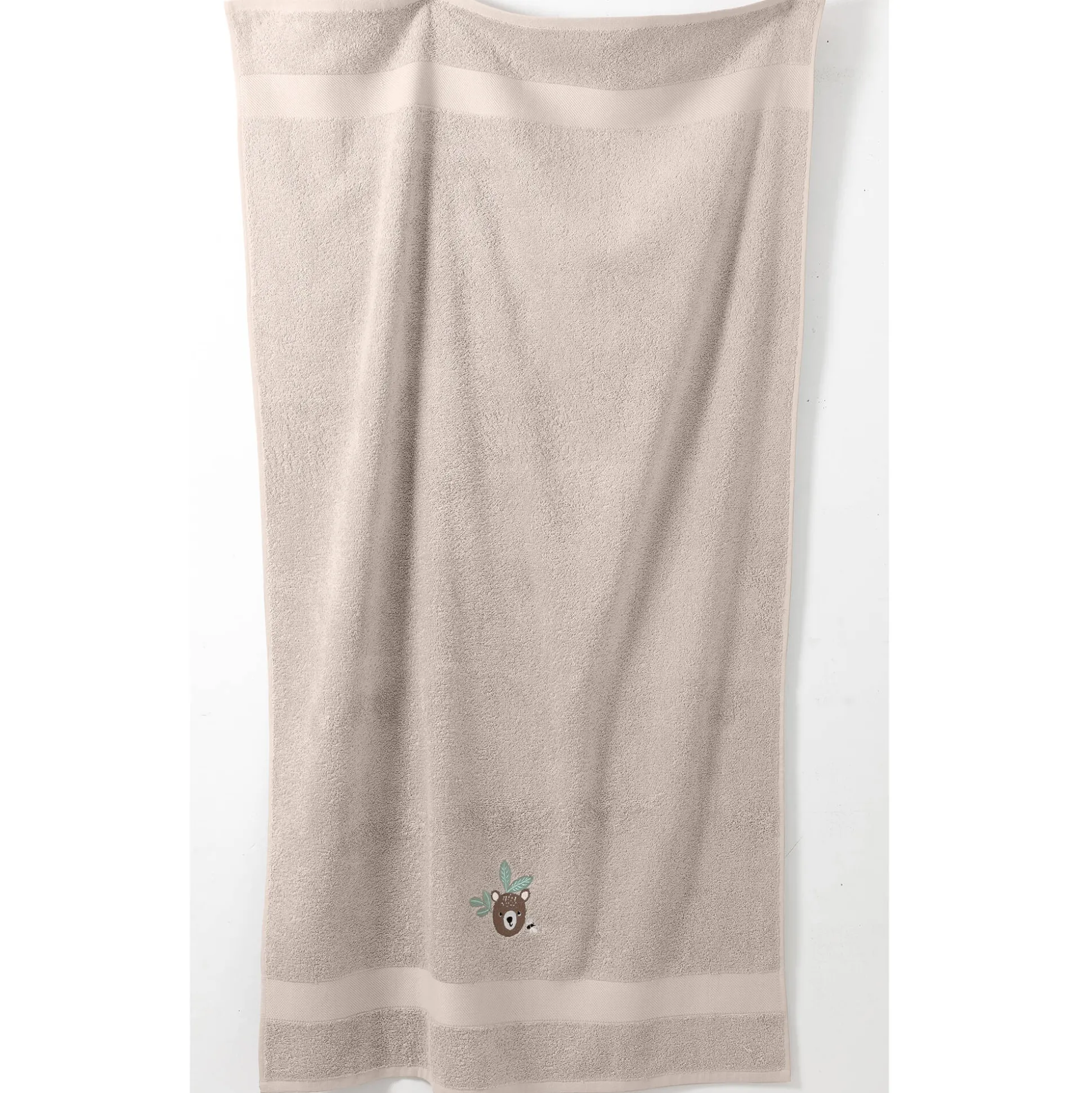 Collectie in badstof voor kinderen, geborduurd beertjesmotief, katoen - 380 g/m2