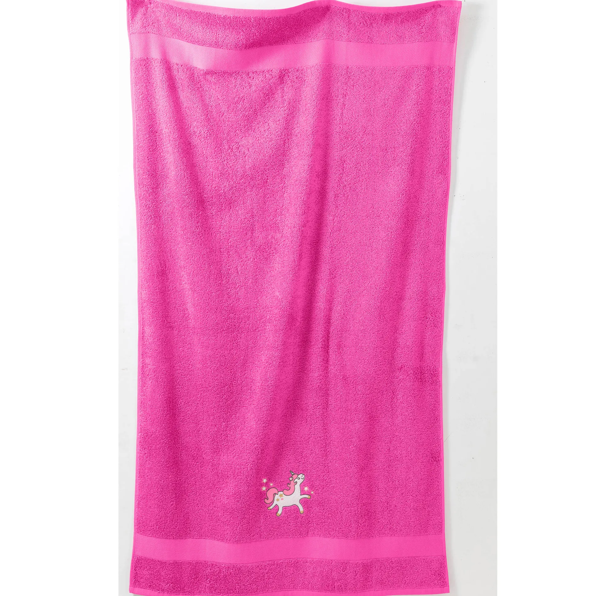 Collectie in badstof voor kinderen, met geborduurd eenhoornmotief, katoen - 380 g/m2