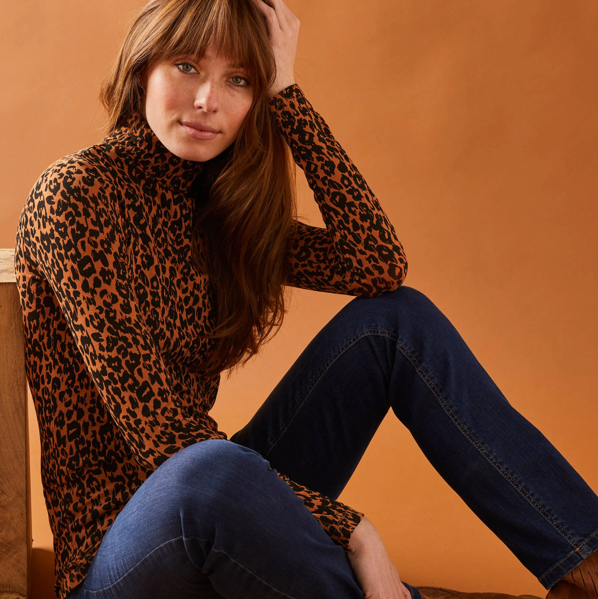 Coltrui met dierenhuidprint, stretchviscose