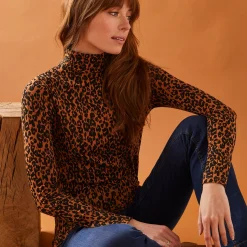 Coltrui met dierenhuidprint, stretchviscose