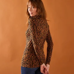 Coltrui met dierenhuidprint, stretchviscose