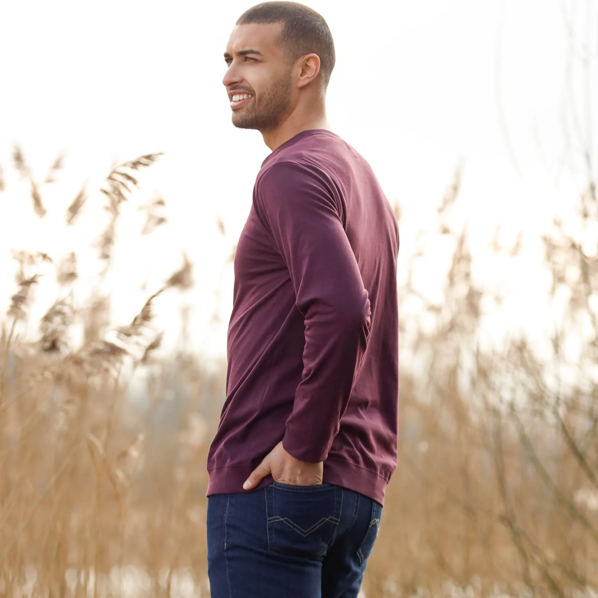 Comfortabel Henley T-shirt met lange mouwen - set van 2