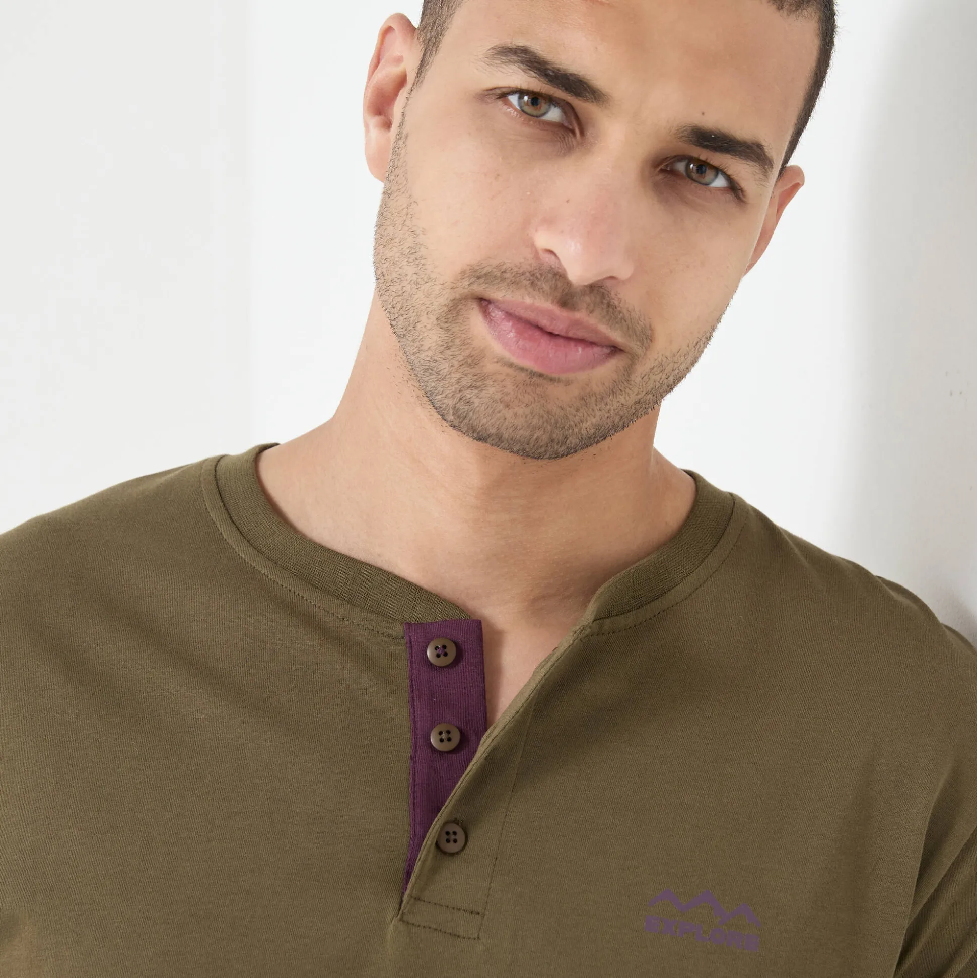 Comfortabel Henley T-shirt met lange mouwen - set van 2