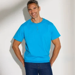 Comfortabel Henley T-shirt met korte mouwen - biologisch katoen