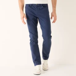 Comfortabele broek met 5 zakken en elastische tailleband, in gabardine - L32
