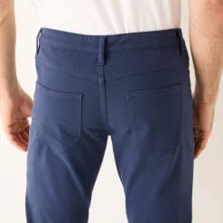 Comfortabele broek met 5 zakken en elastische tailleband, in gabardine - L32