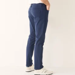 Comfortabele broek met 5 zakken en elastische tailleband, in gabardine - L32