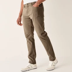 Comfortabele broek met 5 zakken en elastische tailleband, in gabardine - L32