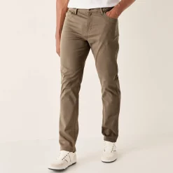 Comfortabele broek met 5 zakken en elastische tailleband, in gabardine - L32