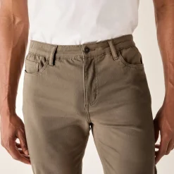 Comfortabele broek met 5 zakken en elastische tailleband, in gabardine - L32