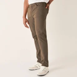 Comfortabele broek met 5 zakken en elastische tailleband, in gabardine - L30