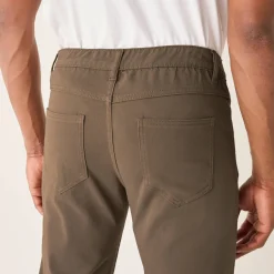 Comfortabele broek met 5 zakken en elastische tailleband, in gabardine - L30
