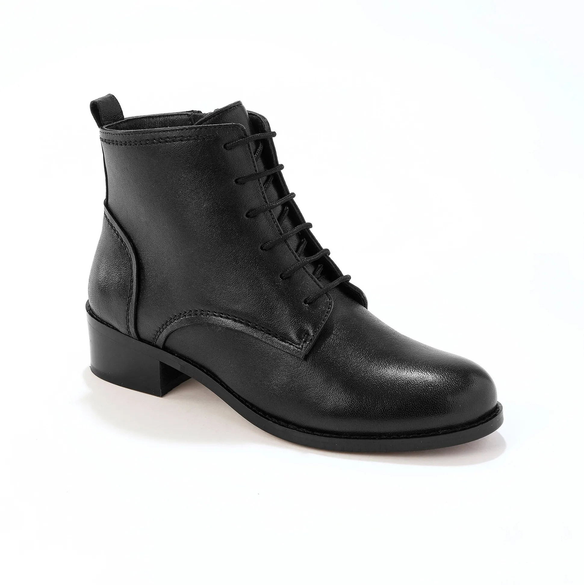 Comfortabele leren bottines met veters