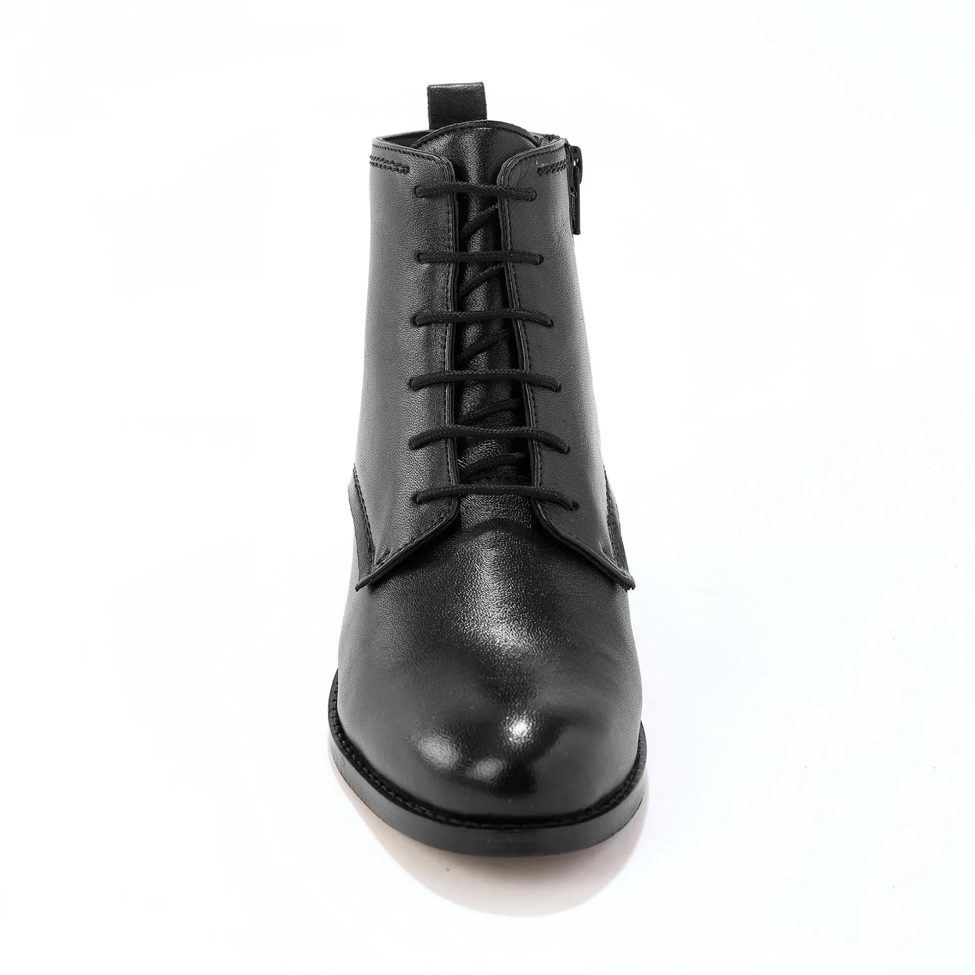 Comfortabele leren bottines met veters