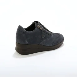 Comfortabele leren sneakers met sleehak, LWG gecertificeerd