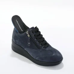 Comfortabele leren sneakers met sleehak, LWG gecertificeerd