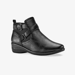 Comfortabele low-boots met sleehak en rits