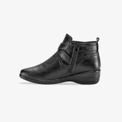 Comfortabele low-boots met sleehak en rits