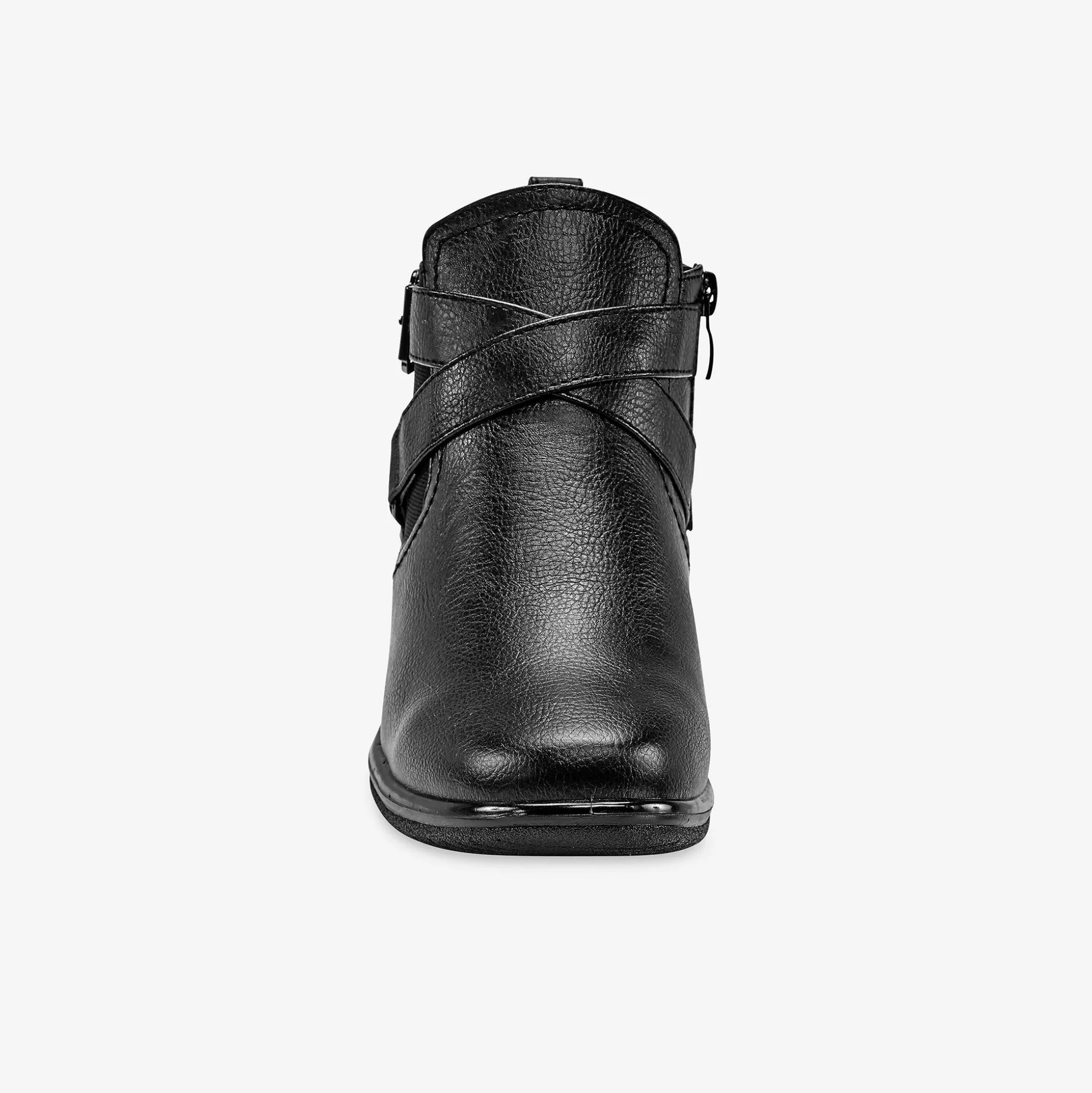 Comfortabele low-boots met sleehak en rits