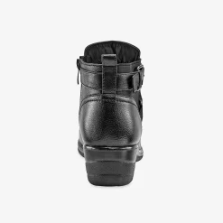 Comfortabele low-boots met sleehak en rits
