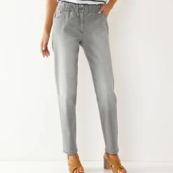 Comfortabele stretchjeans in 'mom' model, elastische taille