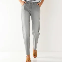 Comfortabele stretchjeans in 'mom' model, elastische taille