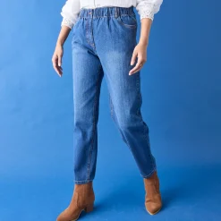 Comfortabele stretchjeans in 'mom' model, elastische taille