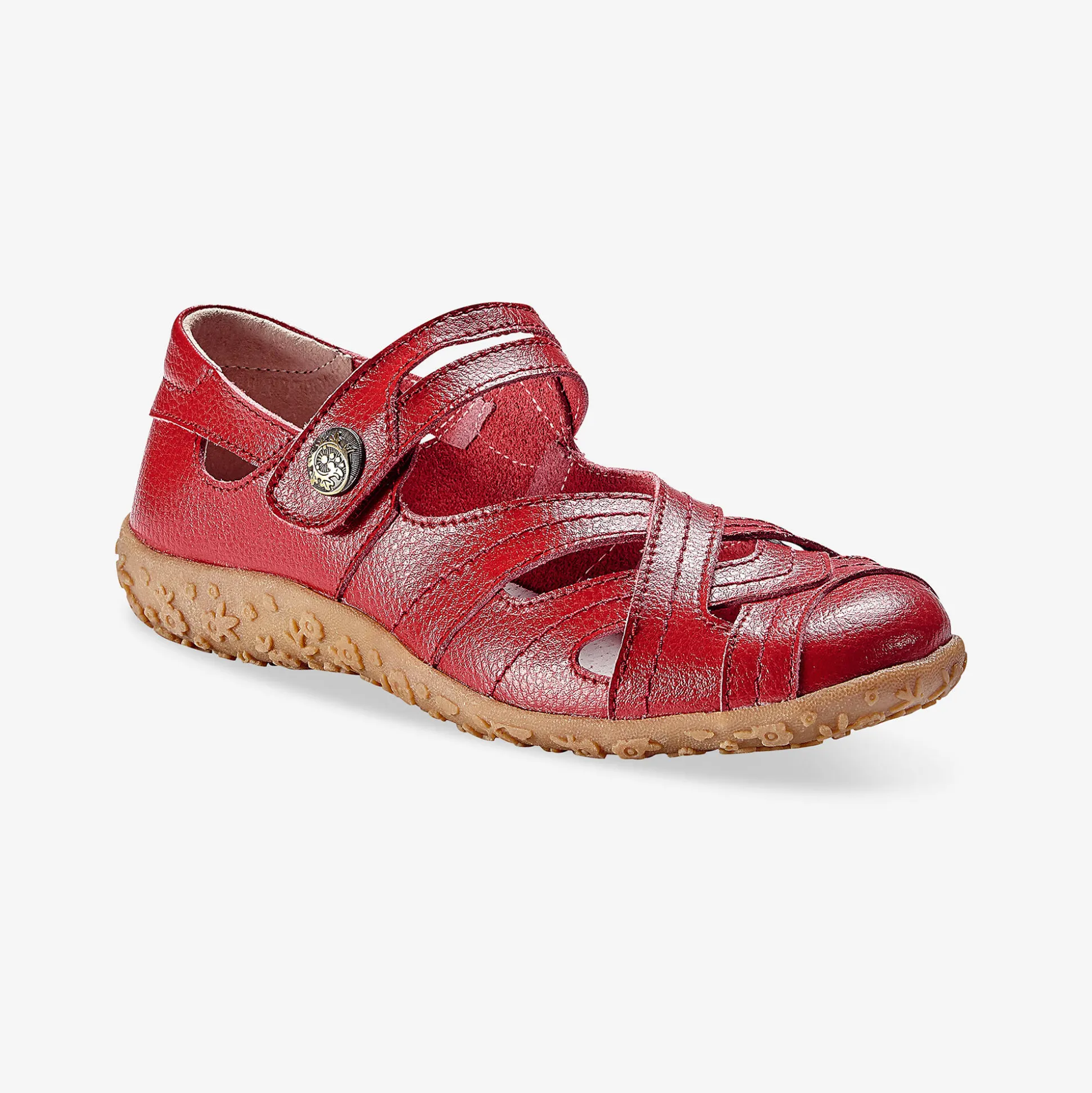 Comfortschoenen in ultrasoepel leer - rood