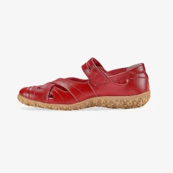 Comfortschoenen in ultrasoepel leer - rood