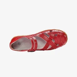 Comfortschoenen in ultrasoepel leer - rood