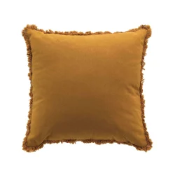 Coussin uni met franjes