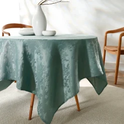 Damast tafellaken met bladerenprint Colombine®