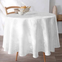 Damast tafellaken met bladerenprint Colombine®