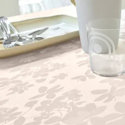 Damast tafellaken met bladerenprint Colombine®