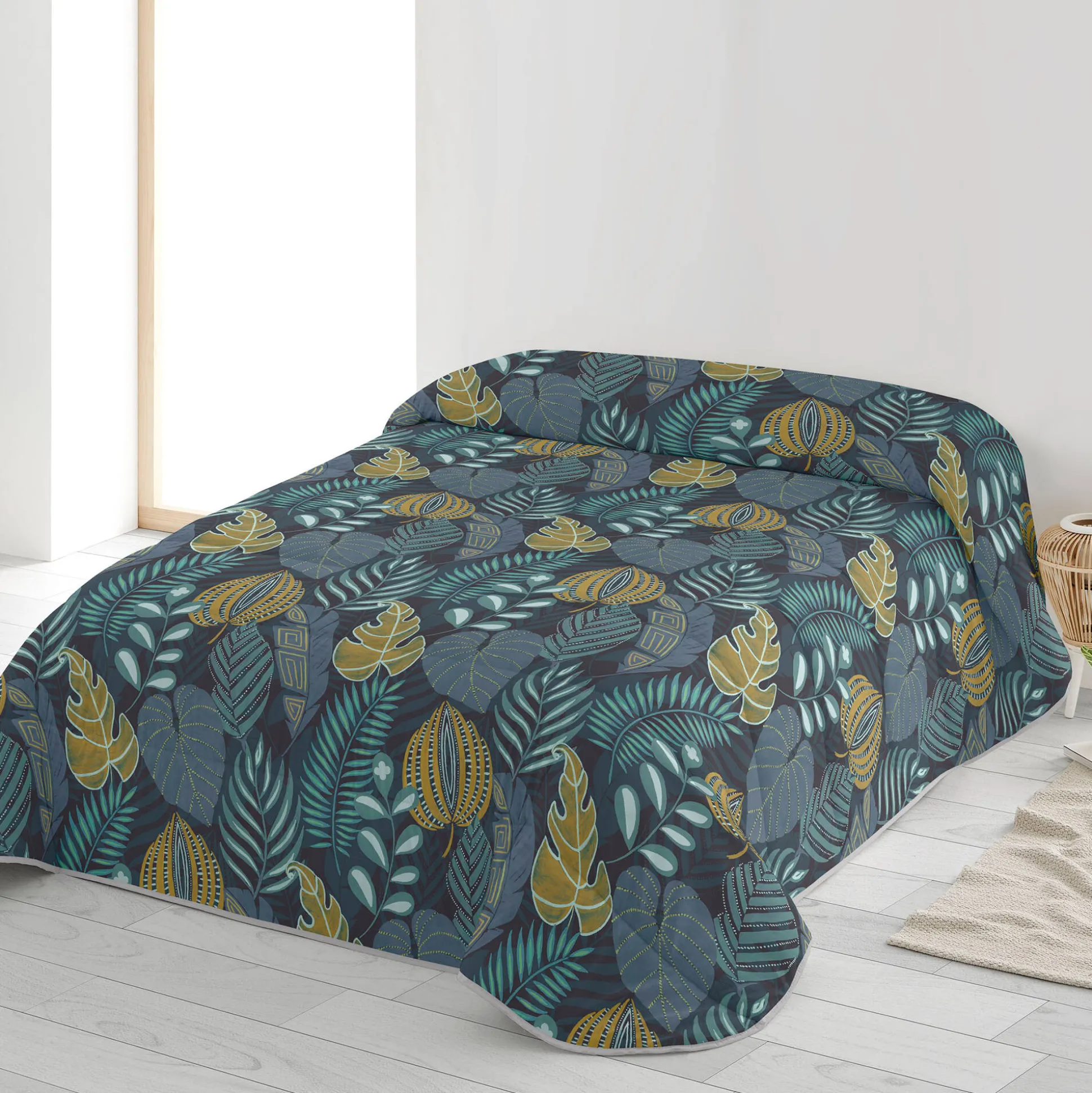 Dekbed in microvezel met Bladerenprint - 200 g/m2