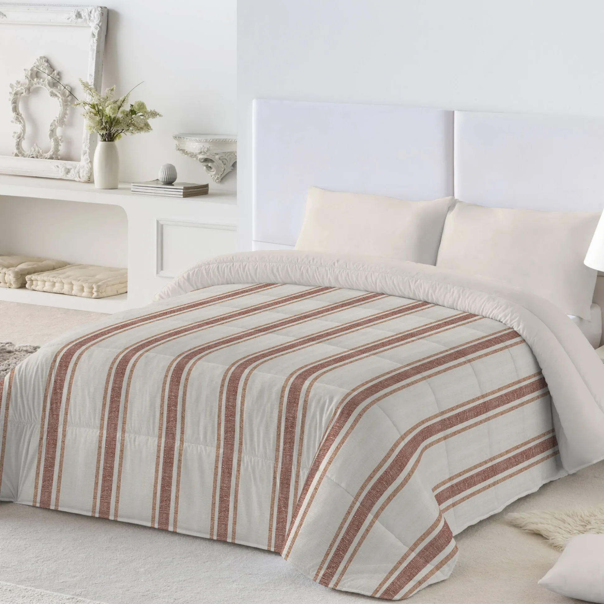 Dekbed in microvezel met bajadèrestrepen 200 g/m²