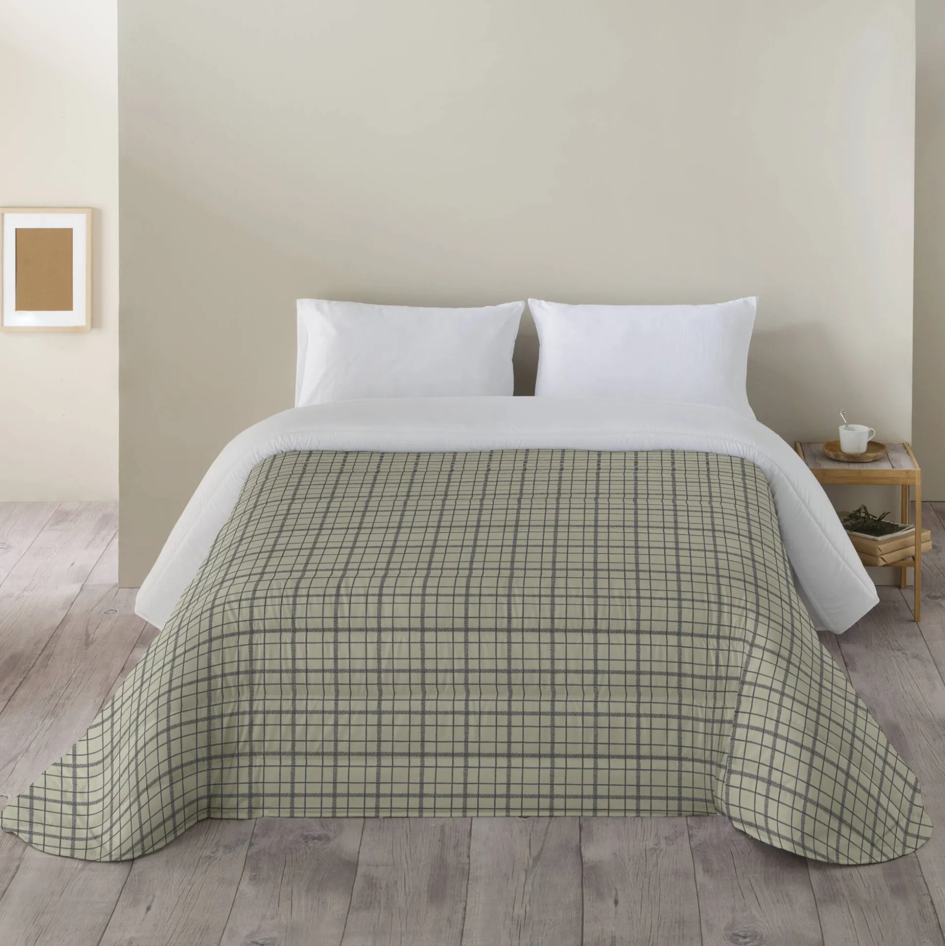 Dekbed in microvezel met ruitenprint 200 g/m²