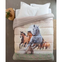 Dekbed in microvezel met paarden in fotoprint 200 g/m2
