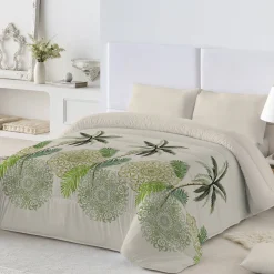 Dekbed in microvezel met tropische bladerenprint 200g/m2<br><br>
