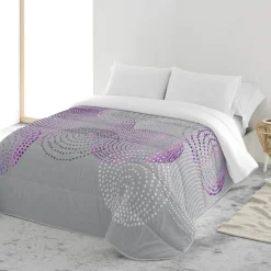 Dekbed in microvezel met grafische cirkelprint, 200 g/m2