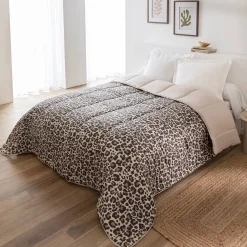 Dekbed in microvezel met luipaardprint 400g/m2