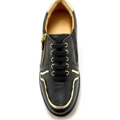 Derby's met comfortbreedte, in leer met metallic details